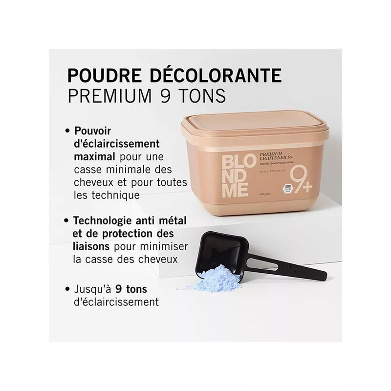 Poudre Décolorante BLONDME PPL9 De Schwarzkopf - Format Compact, Éclaircissement Puissant Pour Cheveux