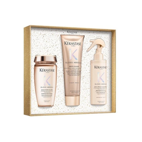 Kérastase Paris Gloss Absolu Coffret routine bain, fondant et spray pour cheveux longs sujets aux frisottis