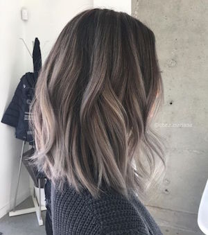 balayage coiffure gris