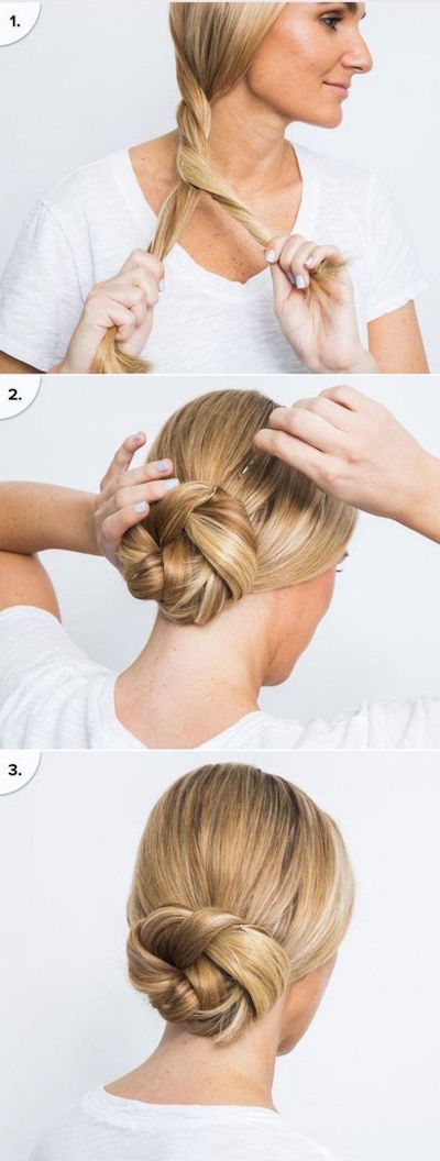 chignon bas tuto