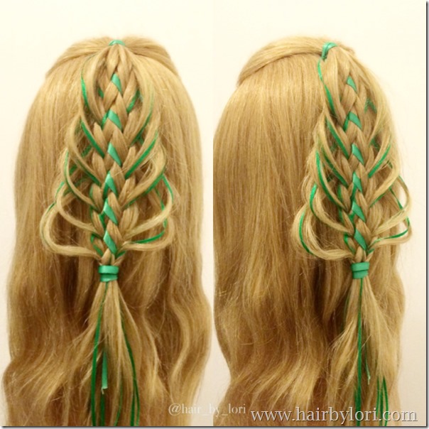 tresse sapin ruban vert