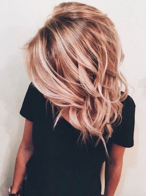 cheveux rose dore