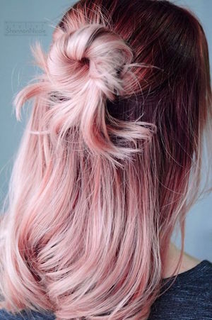 pink gold hair